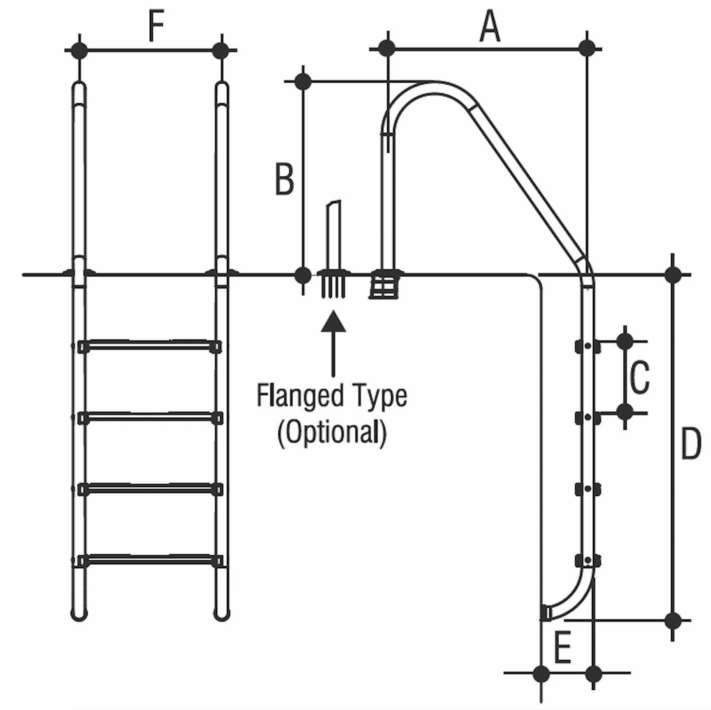 Лестница 4 ступени Gemas STANDARD AISI 304 (0311113)