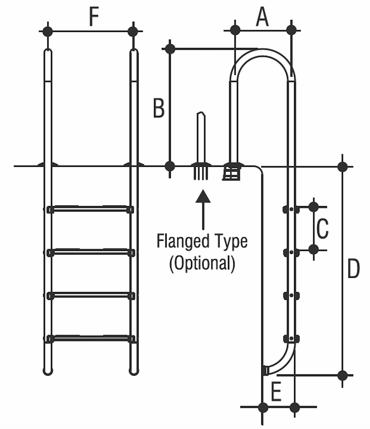 Лестница 4 ступени Gemas U AISI 304 (0311213)